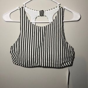 Athleta Seersucker High Neck Bikini Top